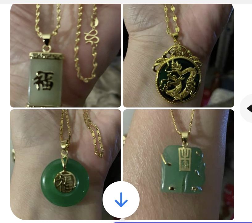 Beautiful Stunning Jade With 14K Gold Plated 20” Chain