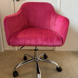 Pink velvet office/vanity chair.
