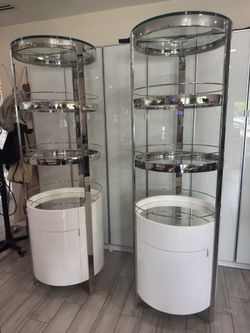 EL DORADO - BARS - Modern White High-Gloss Bar Cabinets (Set of 2)