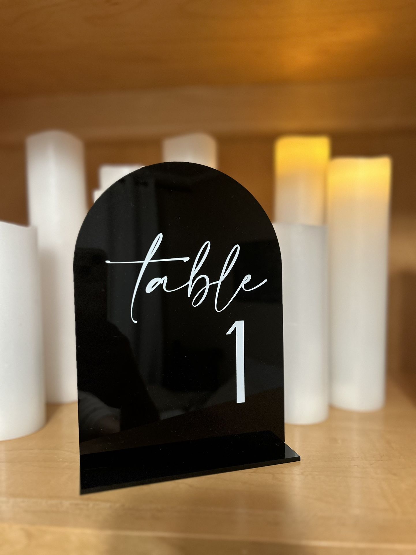 Wedding Decor Black Arch Acrylic Table Numbers 1-15