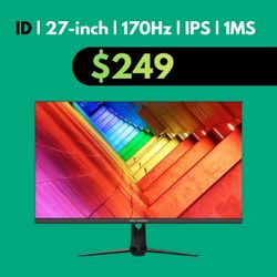 27" Gaming Monitor 170Hz IPS 1ms – Idea Display – Open Box, Like New