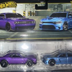 Hot Wheels Premium 2018 Challenger SRT Demon & 2019 Charger SRT 