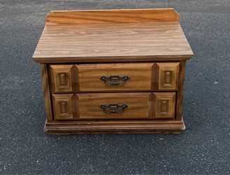 *Delivery Available* Vintage Wood 2-Drawer Dresser – 36” Wide Bedside Chest Nightstand