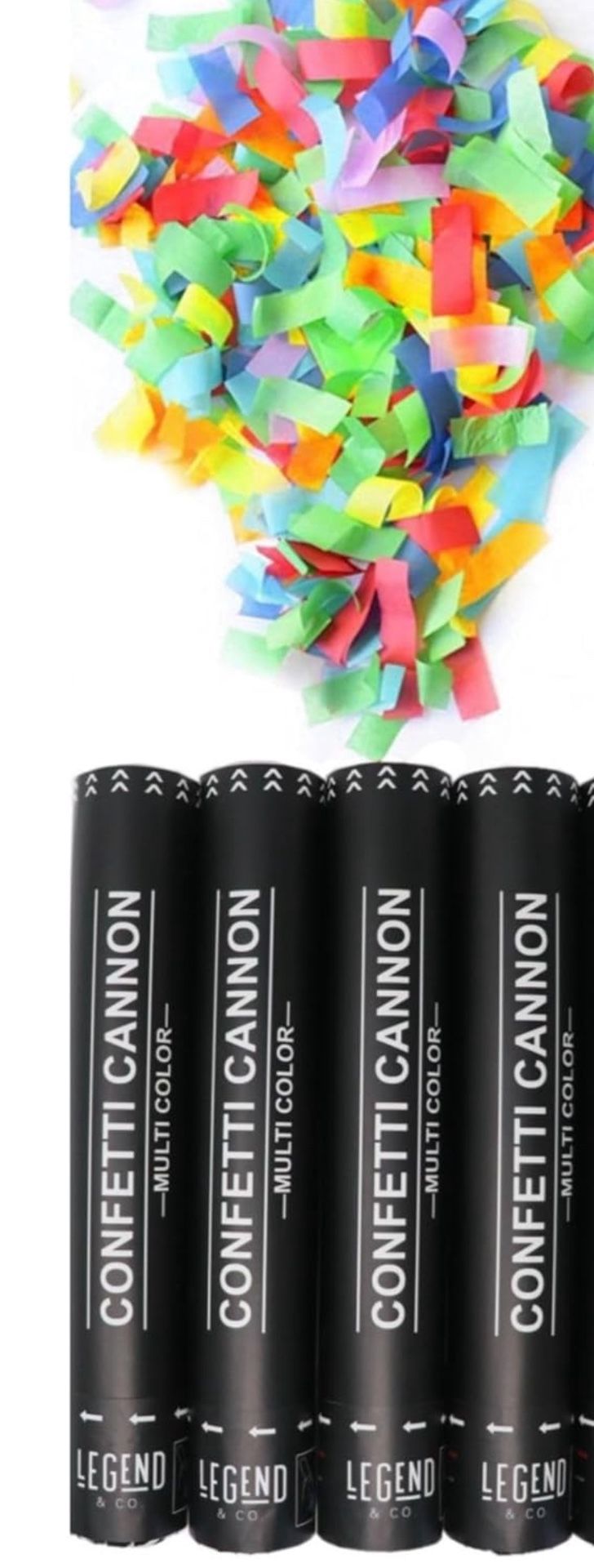 12 inch Confetti Cannons Multicolor | Biodegradable Confetti & Air Powered ( 4 Pcs)