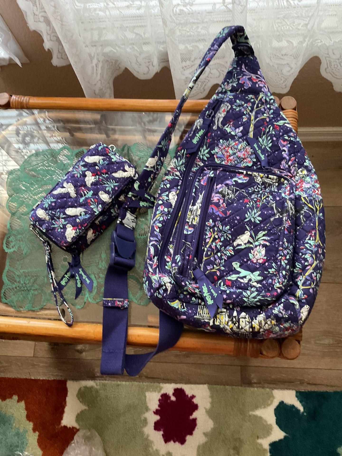 Vera Bradley Harry Potter Sling Backpack Purse Handbag & Vera Bradley Harry Potter Wallet Forbidden Forest 