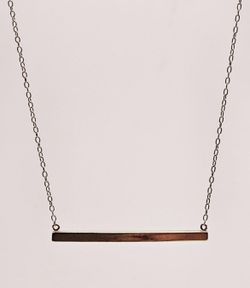 Jacmel Mauritus JCM Sterling Silver (925) Vermeil Bar Necklace, 16” 2.38 Grams