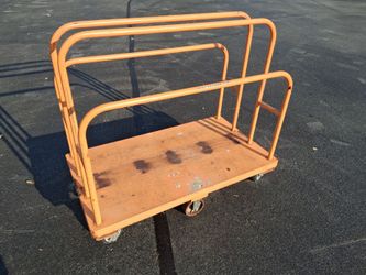 Heavy Duty Orange Panel Cart with Rails