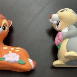 VINTAGE OLD DISNEY BAMBI SQEAK SQUEAK TOYS BAMBU THUMPER ASKING $5 EACH 