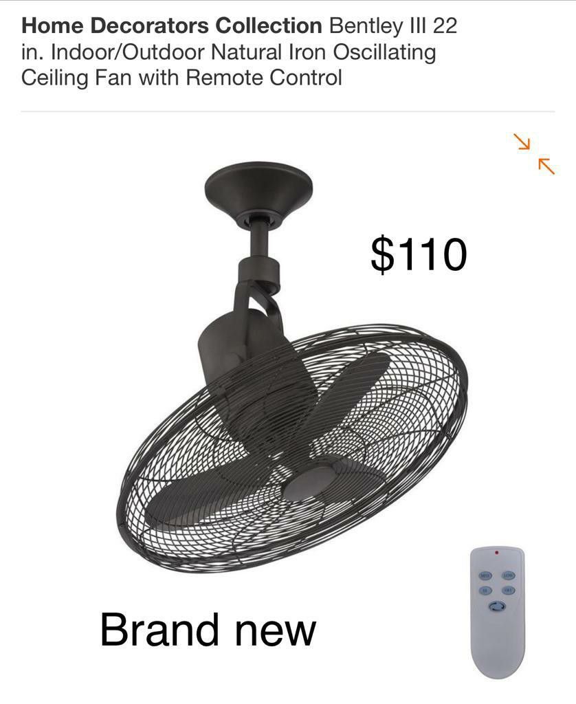 Bentley III 22" Indoor Outdoor Oscillating fan with remote