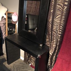 Black , Mirror - Wide 2ft 5 Inch Inches/ Table -long 3ft3inch Deep-2ft6inch-wide 1ft-3inch 