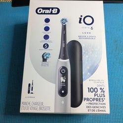 Oral-B iO Series 6 LUXE Rechargeable Toothbrush w/5 Smart Modes - Gray Opal NEW