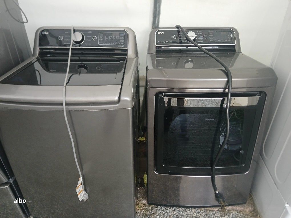 Lg Washer And Dryer Set Electric Topload 