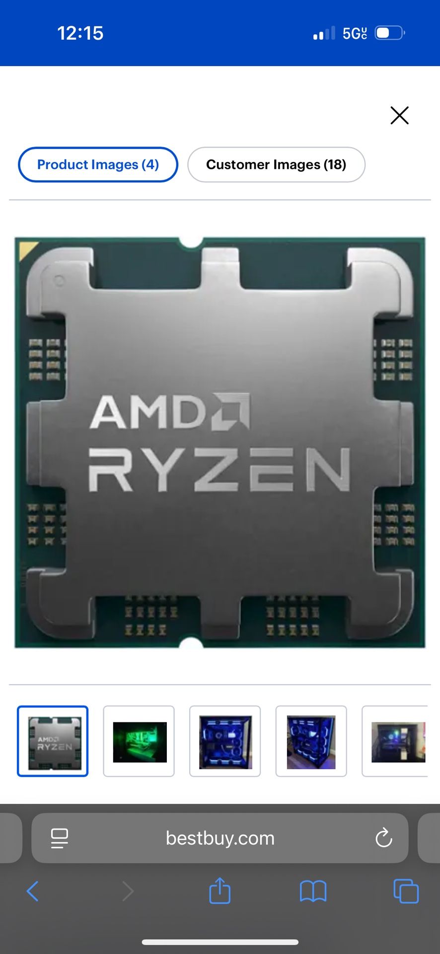 AMD - Ryzen 9 7900X 12-Core - 24-Thread 4.7 GHz (5.6 GHz Max Boost) Socket AM5 Unlocked Desktop Processor - Silver