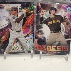Jackson Merrill Topps Finest Rookie And Bowman Genesis Insert 