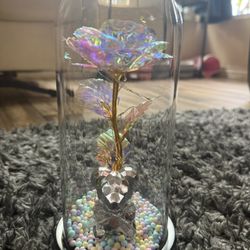 Glass Flower With Bear