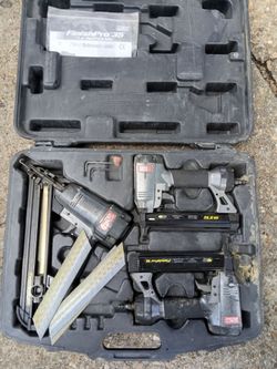 SENCO FinishPro 35 & 15 + SLS15, 3-Piece Pneumatic Nailer Stapler Kit With Case.