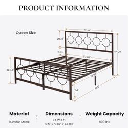 New metal queen size bed frame