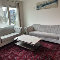 Sofa and Loveseat with Coffee Table 
