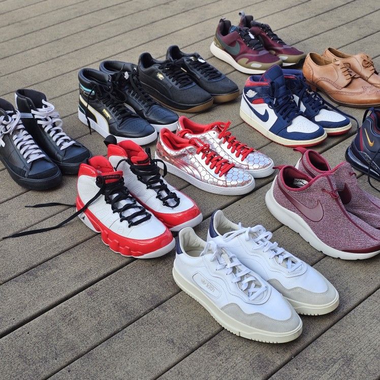 14 Pairs of Sneakers – Size 12 – Nike, Jordan, Adidas – $400 for All