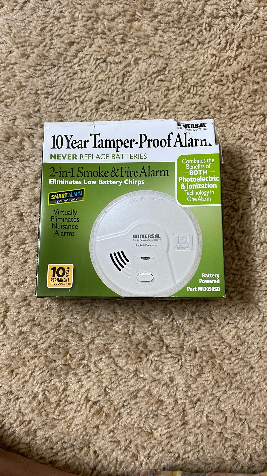 USI Electric 2-in-1 Smoke and Fire Smart Alarm MI3050SB