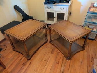Awesome Stackable Set of Hardwood End Tables
