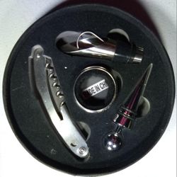 Wine Sommelier Accessory Set Bottle Opener Corkscrew Stopper Pourer Drip Ring Box