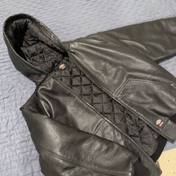 Supreme Dickies Hooded Leather Work Jacket 