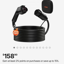 VEVOR EV Charger Extension Cable, 40Amp 40 ft J1772 Extension Cord Compatible with 120V-240V SAE J1772 Electric Vehicle Chargers, Level 1/Level 2 IP66