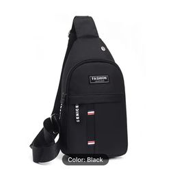 Men's Crossbody Chest Bag Large-capacity Multifunctional Backpack For Travel Sport Camping Phone Charging Sling Bag With Earphone Hole