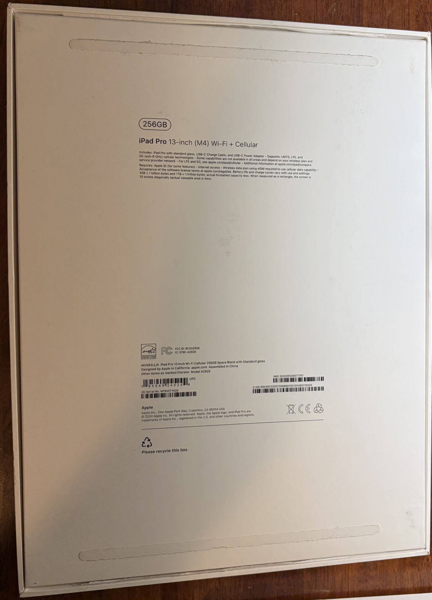 Apple iPad Pro 13-Inch (M4): Built for Apple Intelligence, Ultra Retina XDR Display, 256GB, 12MP Front/Back Camera, LiDAR Scanner, Wi-Fi 6E, Face ID, 