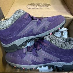 purple and pink fur fashion shoes