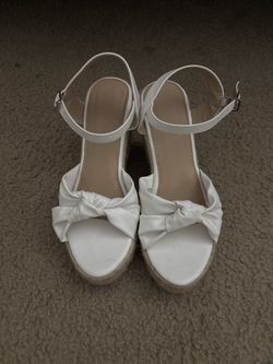 White Wedge Sandals 