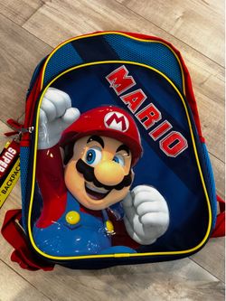 Super Mario Kids Backpack 17” Brand New With Tag Nintendo Kart Mario Brothers