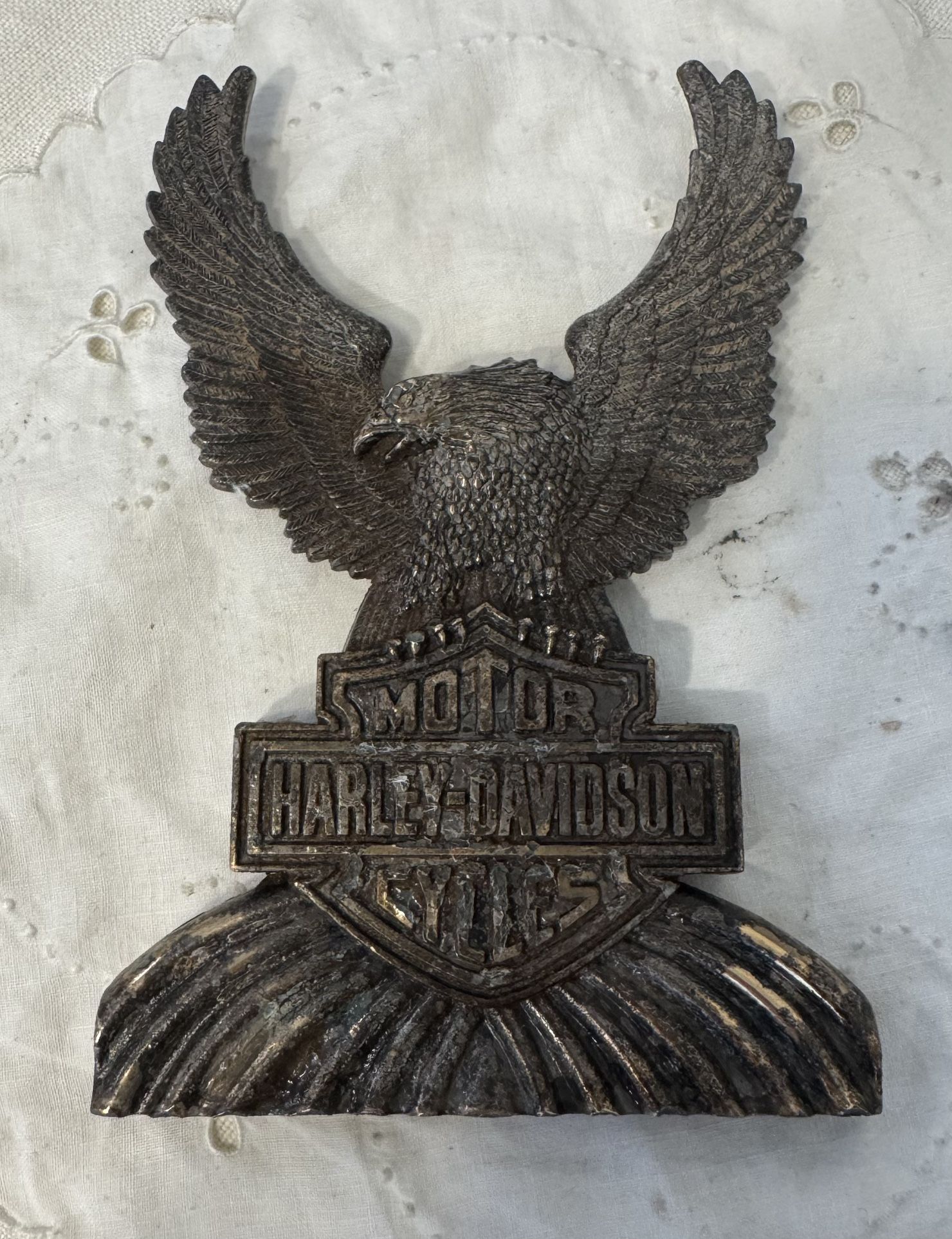 1980’s Harley-Davidson Brass Reverse Eagle Sissy Bar Insert Medallion