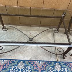 Glass/Metal Coffee Table with Two End Tables