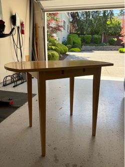 Wood Drop-Leaf Dining Table – One Leaf Missing