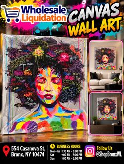 Colorful Graffiti Woman Canvas Wall Art