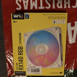 White iCUE LINK RX140 RGB 140mm PWM Fan