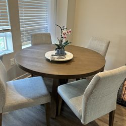 48” Round Table + 4 Chairs