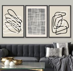 Minimalist Neutral Wall Art Paintings