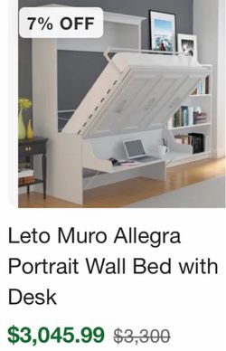 QUEEN SIZE MURPHY BED NEW IN BOX NO MATTRESS INCLUIDED
