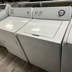 Whirlpool washer and dryer set electric with warranty used