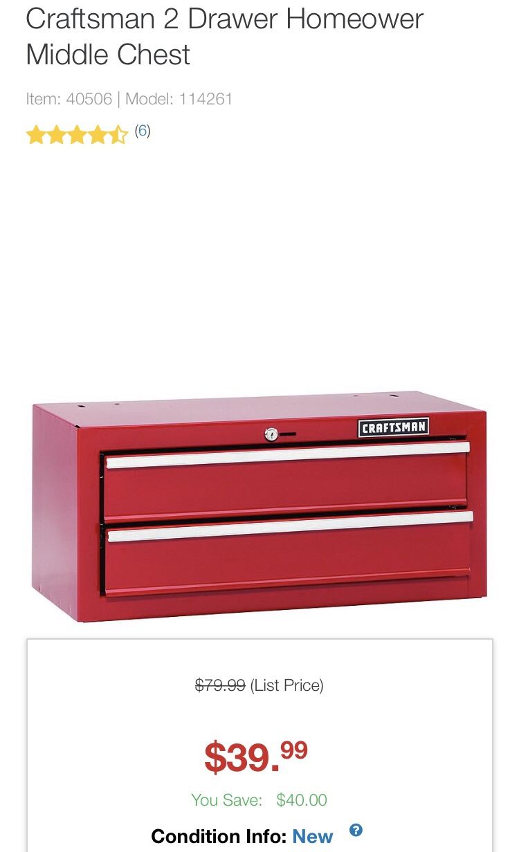 Craftsman Tool Box * Intermediate Tool Cabinet