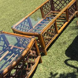 Beautiful Rattan, Coffee Table, And End Table