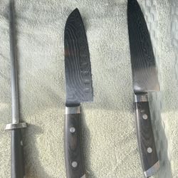 Shun Japanese Knife Set – Damascus Steel – Excellent Condition
