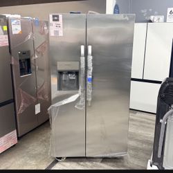 Frigidaire - 25.6 Cu Ft Side By Side Refrigerator With Water Dispenser And Icemaker In Stainless Steel on Sale Now! 😻