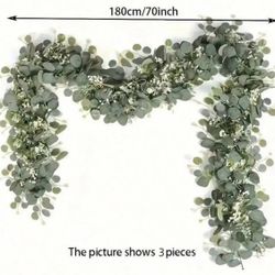 20 Pcs / High-Quality 70.8" Artificial Eucalyptus Rattan, Elegant Minimalist, Eco-Friendly Low Carbon, Wedding Decor Bridal Shoot Props, Table