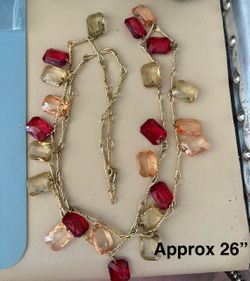 Vintage Linked Flapper Necklace and Bracelet set