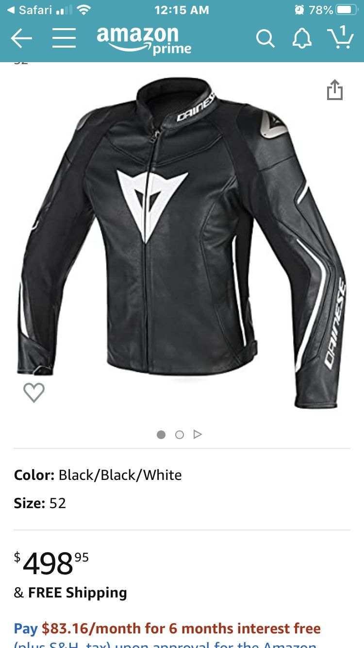 Leather motorcycle jacket. Dianese