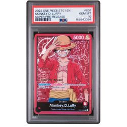 PSA 10 2022 ONE PIECE STO1 EN MONKEY D. LUFFY SUPER PRE-RELEASE PSA 10